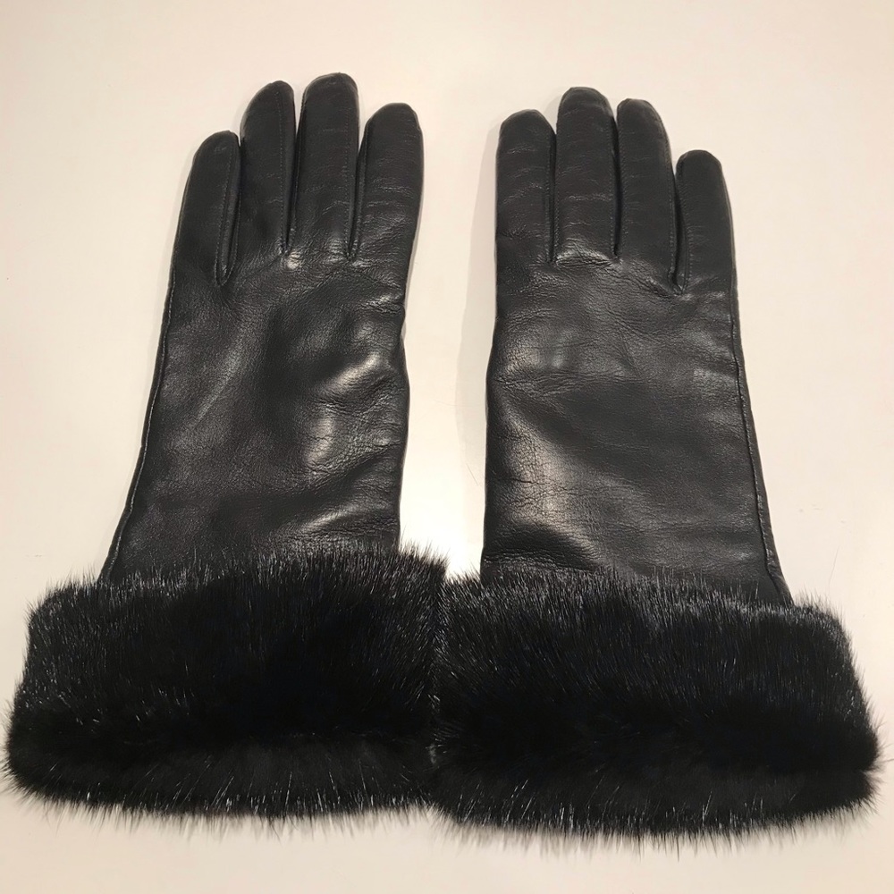 Women’s Leather Gloves with Real Ranch Mink Trim